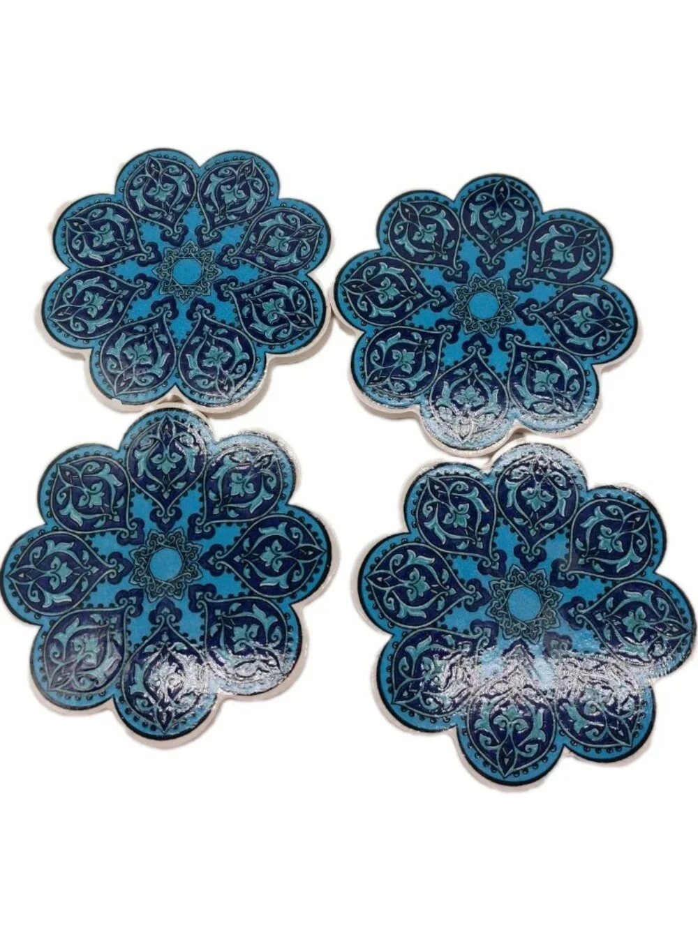 Turkish Flower shaped Ceramic Coasters 4